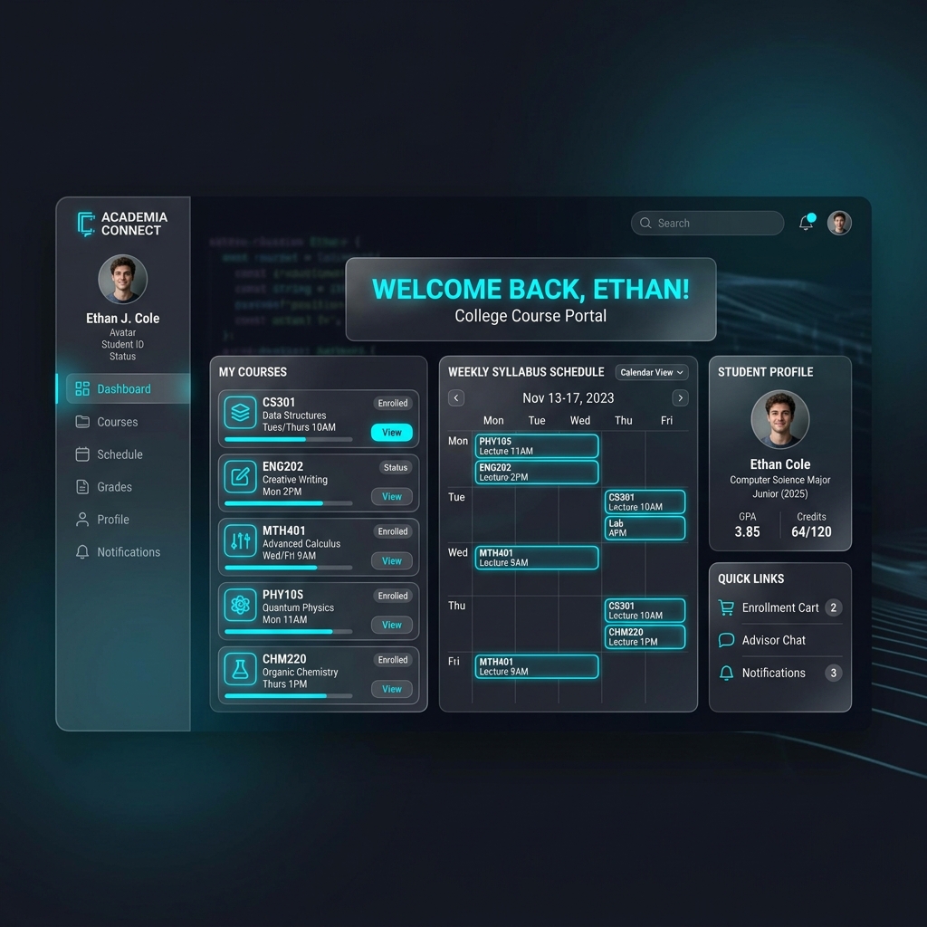 Course Registration Mockup